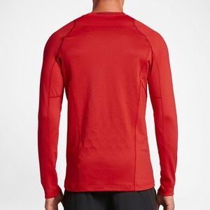 Nike pro ultra warm red long sleeve athletic shirt